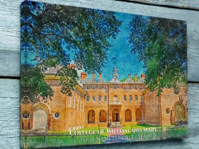 UNIVERSITY OF WILLIAM AND MARY CAMPUS CANVAS PRINT HANGING ON WALL