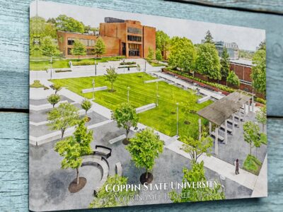 UNIVERSITY OF COPPIN STATE CAMPUS CANVAS PRINT HANGING ON WALL