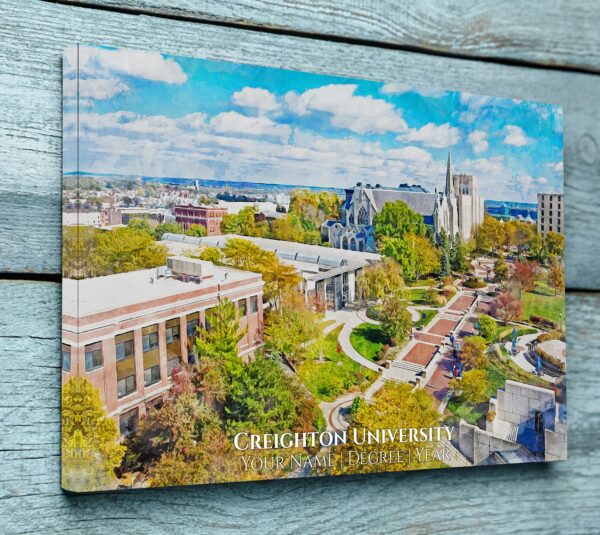 Creighton University watercolor. Graduation gift, Creighton University , College wall art,  College WC