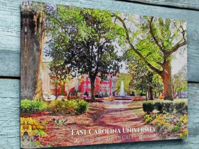 UNIVERSITY OF EAST CAROLINA CAMPUS CANVAS PRINT HANGING ON WALL