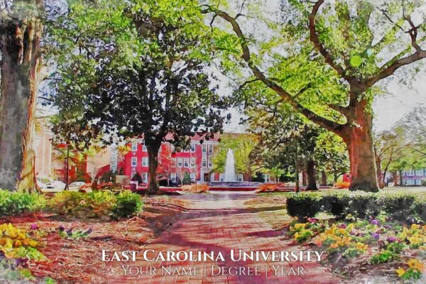 UNIVERSITY OF EAST CAROLINA PRINT OF CAMPUS