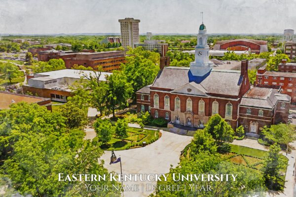 Eastern Kentucky University watercolor. Graduation gift, Eastern Kentucky University , College wall art,  College WC - Image 2