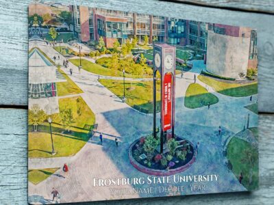 UNIVERSITY OF FROSTBURG STATE CAMPUS CANVAS PRINT HANGING ON WALL