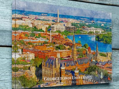 Georgetown University watercolor. Graduation gift, Georgetown University , College wall art,  College WC