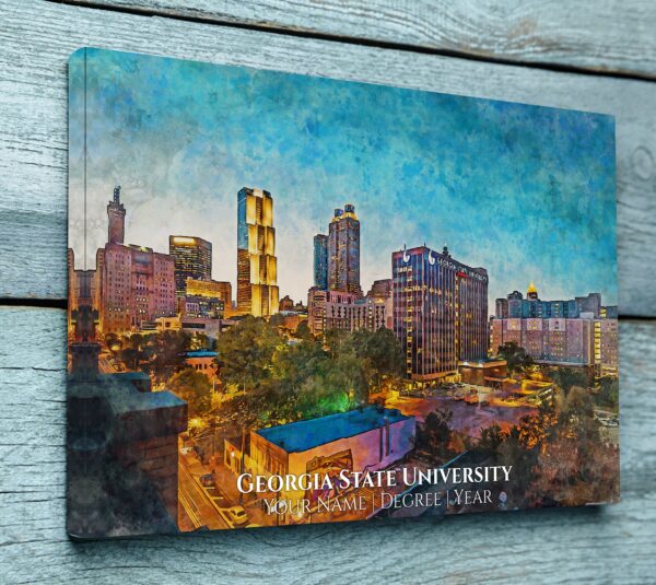Georgia State University watercolor. Graduation gift, Georgia State University, College wall art,  College WC