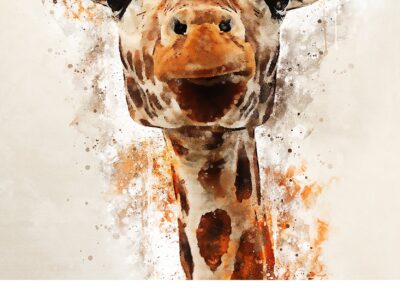 Giraffe watercolor canvas, Africa giraffe watercolor, Wildlife giraffe canvas, Giraffe wall art, Wildlife wall art, Animal print canvas