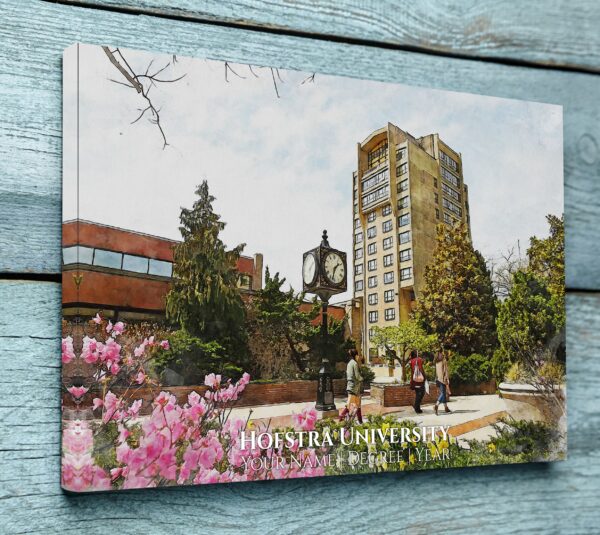 Hofstra University watercolor. Graduation gift, Hofstra University , College wall art,  College WC
