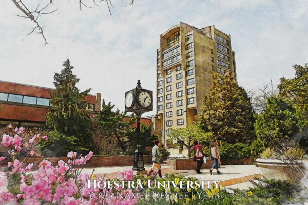 Hofstra University watercolor. Graduation gift, Hofstra University , College wall art,  College WC - Image 2