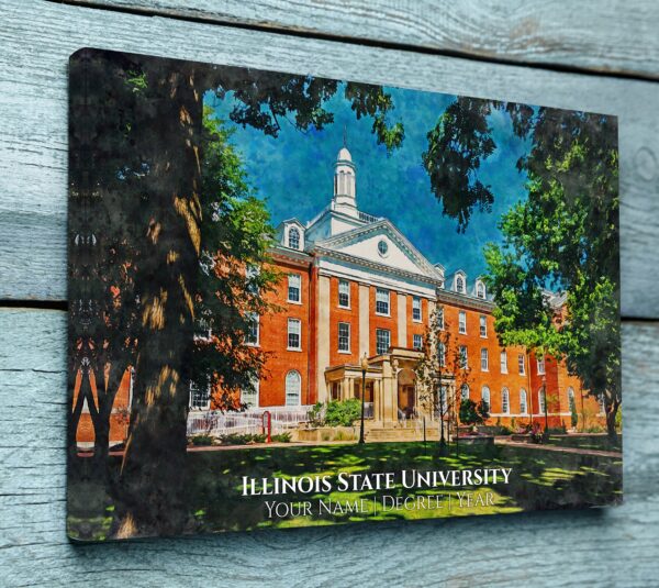 UNIVERSITY OF ILLINOIS STATE CAMPUS CANVAS PRINT HANGING ON WALL