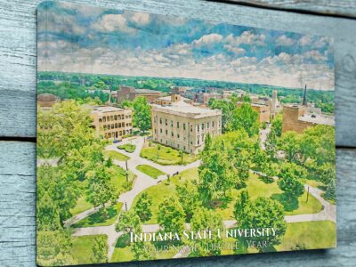 Indiana State University watercolor. Graduation gift, Indiana State University , College wall art,  College WC