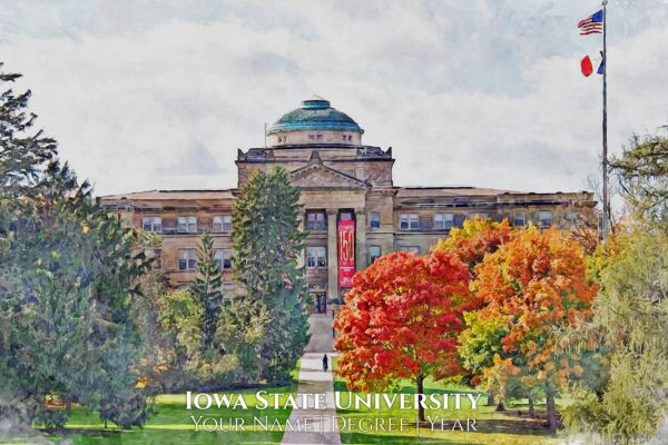 Iowa State University watercolor. Graduation gift, Iowa State University , College wall art,  College WC - Image 2