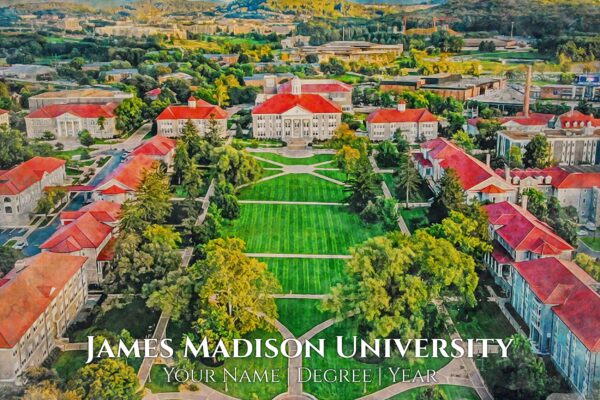 James Madison University watercolor. Graduation gift, James Madison University Print, College wall art,  College WC - Image 2