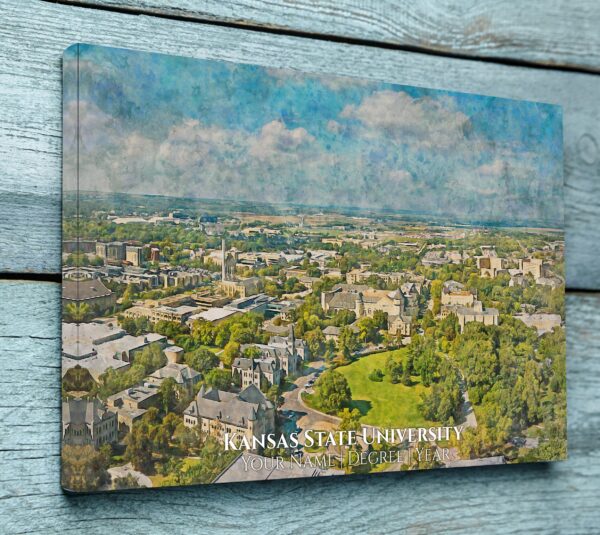 Kansas State University watercolor. Graduation gift, Kansas State University , College wall art,  College WC