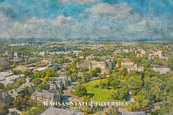 Kansas State University watercolor. Graduation gift, Kansas State University , College wall art,  College WC - Image 2