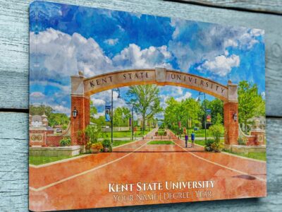 KENT STATE UNIVERSITY CAMPUS CANVAS PRINT HANGING ON WALL