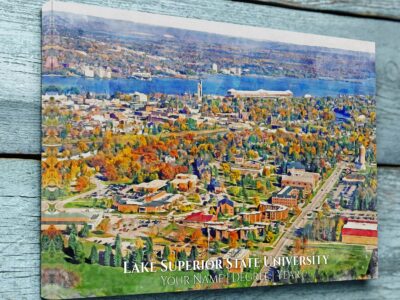 UNIVERSITY OF LAKE SUPERIOR STATE CAMPUS CANVAS PRINT HANGING ON WALL
