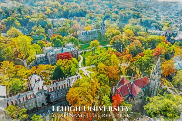 Lehigh University watercolor. Graduation gift, Lehigh University , College wall art,  College WC - Image 2