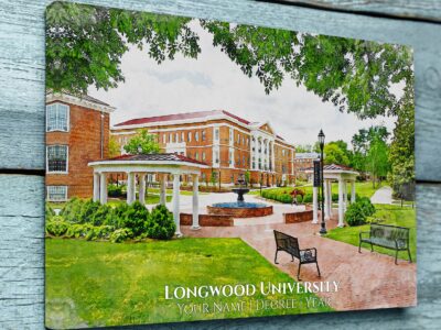 LONGWOOD UNIVERSITY CAMPUS CANVAS PRINT HANGING ON WALL