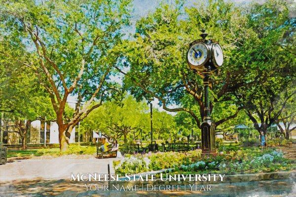 McNeese State University watercolor. Graduation gift, McNeese State University , College wall art,  College WC - Image 2