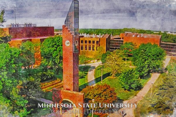 Minnesota State University watercolor. Graduation gift, Minnesota State University , College wall art,  College WC - Image 2