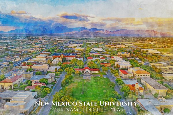 New Mexico State University watercolor. Graduation gift, New Mexico State University , College wall art,  College WC - Image 2