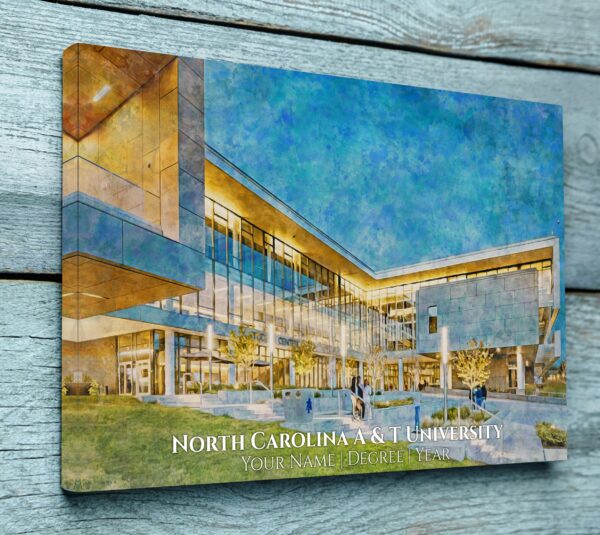 North Carolina A&T State University watercolor. Graduation gift, North Carolina AT State University , College wall art,  College WC