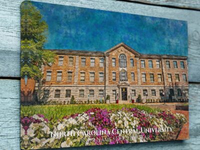UNIVERSITY OF NORTH CAROLINA CENTRALCAMPUS CANVAS PRINT HANGING ON WALL