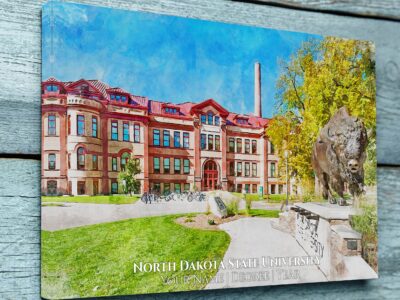 UNIVERSITY OF NORTH DAKOTA STATE CAMPUS CANVAS PRINT HANGING ON WALL