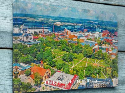 OHIO STATE UNIVERSITY CAMPUS CANVAS PRINT HANGING ON WALL