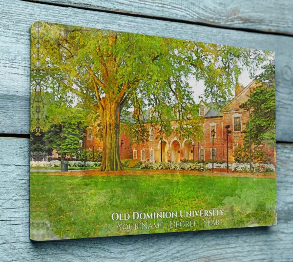 OLD DOMINION UNIVERSITY CAMPUS CANVAS PRINT HANGING ON WALL