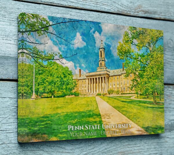 PENN STATE UNIVERSITY CAMPUS CANVAS PRINT HANGING ON WALL