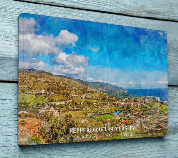 UNIVERSITY OF PEPPERDINE CAMPUS CANVAS PRINT HANGING ON WALL
