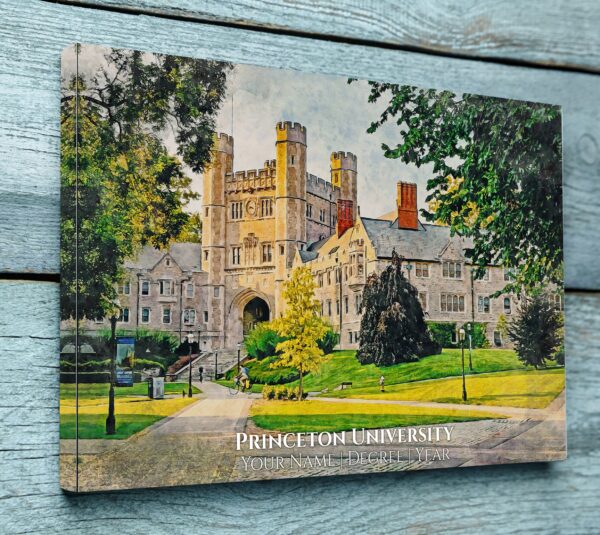 PRINCETON UNIVERSITY CAMPUS CANVAS PRINT HANGING ON WALL