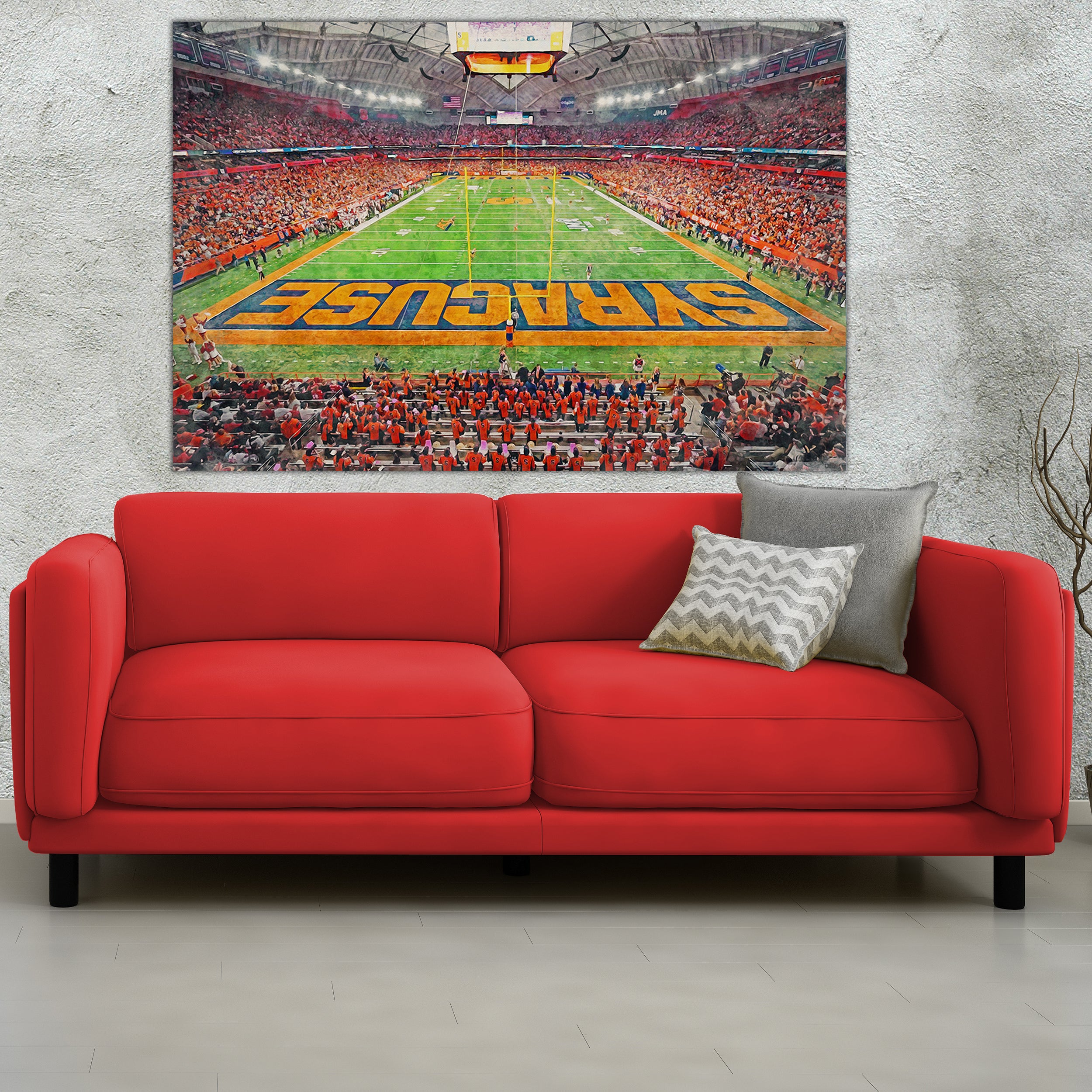 Canvas-Print of Syracuse Orange, JMA Wireless Dome , Watercolor Digital Sketch Print Canvas Print, Syracuse New York, Syracuse University - Image 2