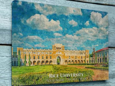 Rice University watercolor. Graduation gift, Rice University, College wall art,  College WC