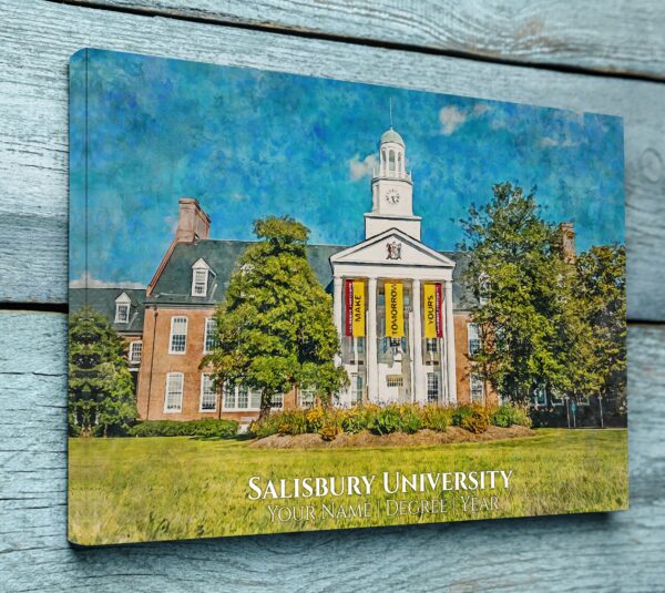 UNIVERSITY OF SALISBURY CAMPUS CANVAS PRINT HANGING ON WALL