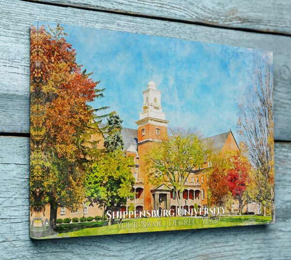 UNIVERSITY OF SHIPPENSBURG RENO CAMPUS CANVAS PRINT HANGING ON WALL