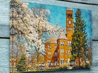 Slippery Rock University of Pennsylvania watercolor. Graduation gift, Slippery Rock University , College wall art,  College WC