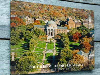 SOUTHERN METHODIST UNIVERSITY CAMPUS CANVAS PRINT HANGING ON WALL
