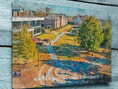 UNIVERSITY OF SOUTH CAROLINA STATE CAMPUS CANVAS PRINT HANGING ON WALL