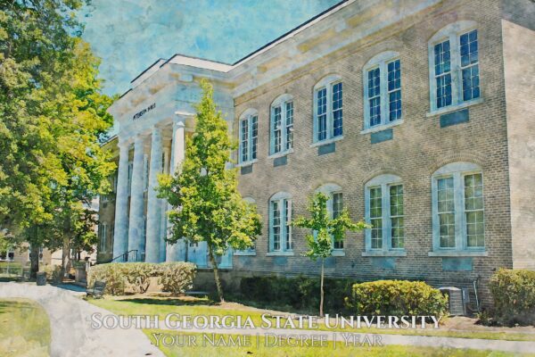 South Georgia State College watercolor. Graduation gift, South Georgia State College , College wall art,  College WC - Image 2