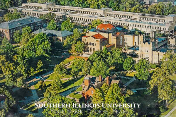 Southern Illinois University watercolor. Graduation gift, Southern Illinois University , College wall art,  College WC - Image 2