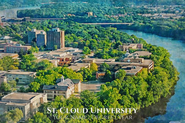 St. Cloud State University watercolor. Graduation gift, St. Cloud State University , College wall art,  College WC - Image 2