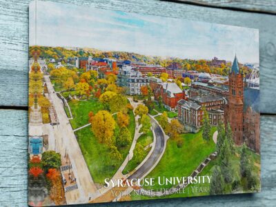 UNIVERSITY OF SYRACUSE CAMPUS CANVAS PRINT HANGING ON WALL