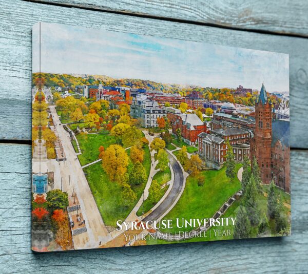 UNIVERSITY OF SYRACUSE CAMPUS CANVAS PRINT HANGING ON WALL