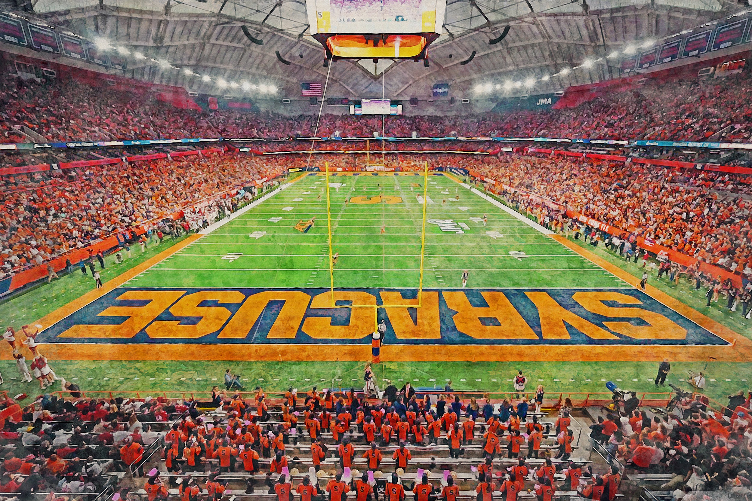 Canvas-Print of Syracuse Orange, JMA Wireless Dome , Watercolor Digital Sketch Print Canvas Print, Syracuse New York, Syracuse University - Image 3