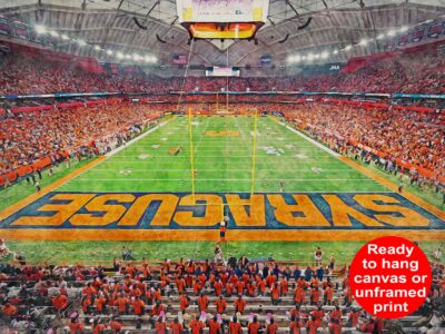 Canvas-Print of Syracuse Orange, JMA Wireless Dome , Watercolor Digital Sketch Print Canvas Print, Syracuse New York, Syracuse University
