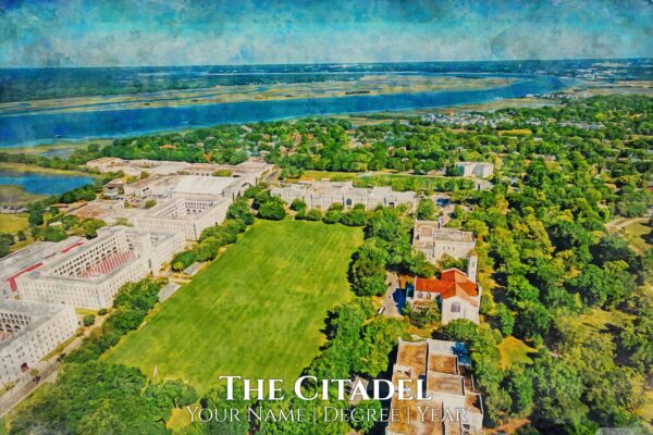The Citadel watercolor. Graduation gift, The Citadel , College wall art,  Personalized gift - Image 2