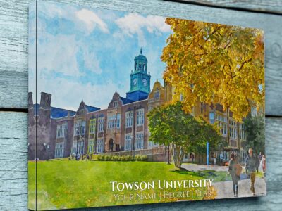 UNIVERSITY OF TOWSON CAMPUS CANVAS PRINT HANGING ON WALL