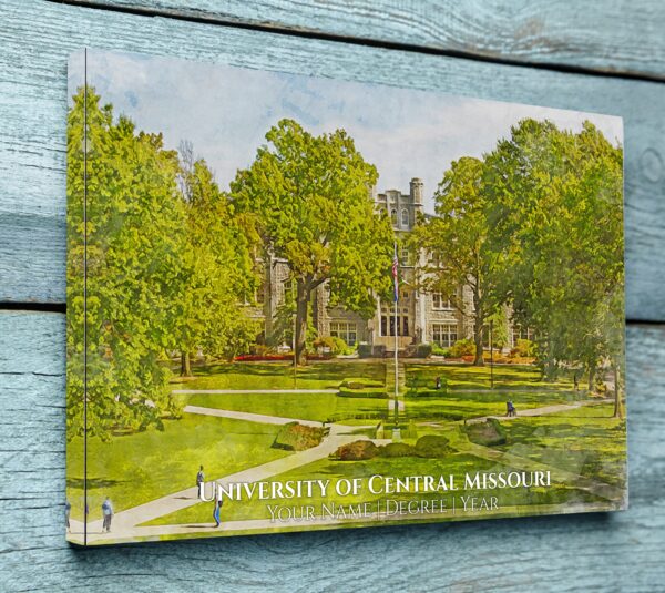 University of Central Missouri watercolor. Graduation gift, University of Central Missouri , College wall art,  College WC